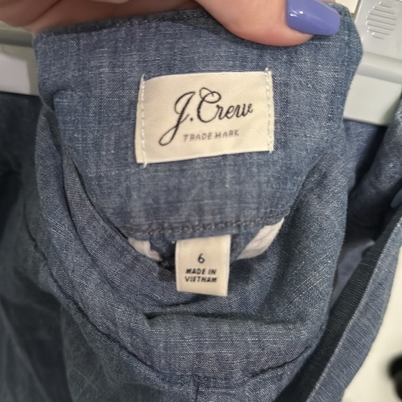 J. Crew Chambray Blue High Waist Shorts with Tie Belt size 6 - Picture 2 of 11
